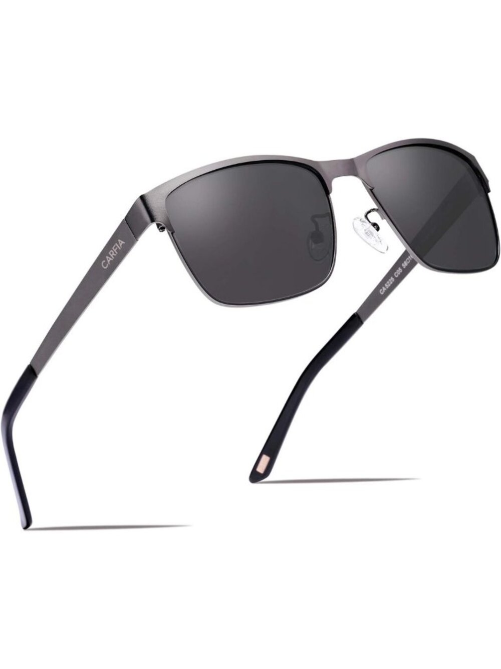 Stylish Polarized Sunglasses for Men - Spring Hinge Metal Frame, UV Protection